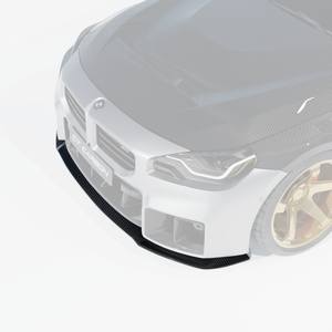 BMW G87 M2 CARBON FIBRE SPLITTER V3 - CT DESIGN-Splitter-CT CARBON-CT Carbon - High-quality carbon fiber and gloss black aerodynamic parts for premium sports and luxury vehicles.