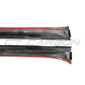 PORSCHE TAYCAN / TAYCAN 4 / TAYCAN 4S / TAYCAN GTS 2019+ CARBON FIBRE SIDE SKIRTS-Side Skirts-CT CARBON-CT Carbon - High-quality carbon fiber and gloss black aerodynamic parts for premium sports and luxury vehicles.