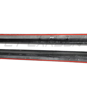 PORSCHE TAYCAN / TAYCAN 4 / TAYCAN 4S / TAYCAN GTS 2019+ CARBON FIBRE SIDE SKIRTS-Side Skirts-CT CARBON-CT Carbon - High-quality carbon fiber and gloss black aerodynamic parts for premium sports and luxury vehicles.