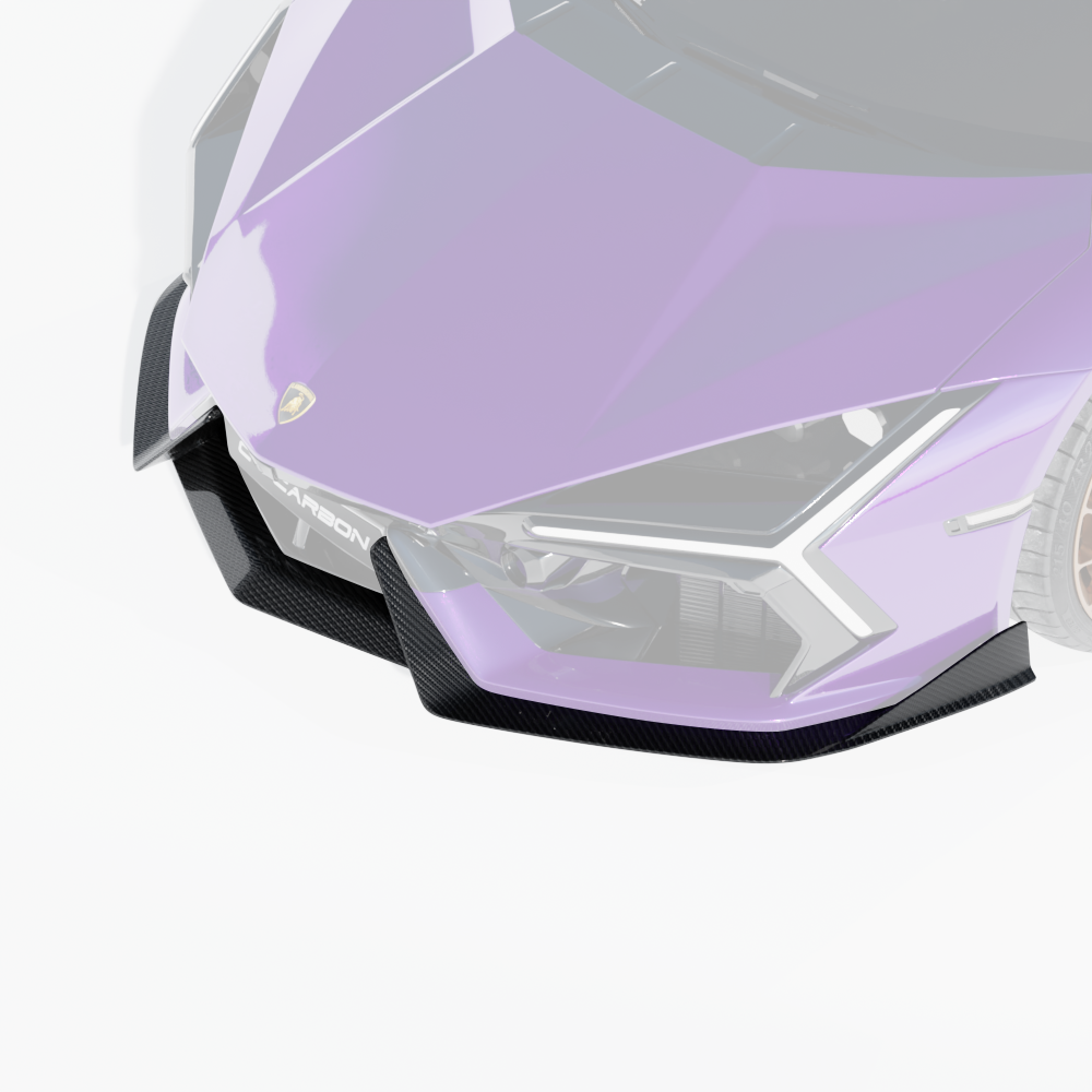 LAMBORGHINI REVUELTO CARBON FIBRE FRONT SPLITTER - CT DESIGN-Splitter-CT CARBON-CT Carbon - High-quality carbon fiber and gloss black aerodynamic parts for premium sports and luxury vehicles.