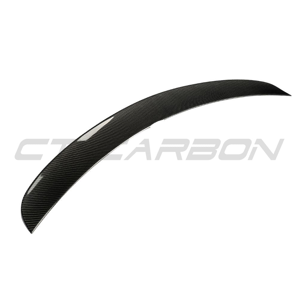 TESLA MODEL 3 2017-2023 CARBON FIBRE SPOILER - V2-Spoiler-CT CARBON-CT Carbon - High-quality carbon fiber and gloss black aerodynamic parts for premium sports and luxury vehicles.