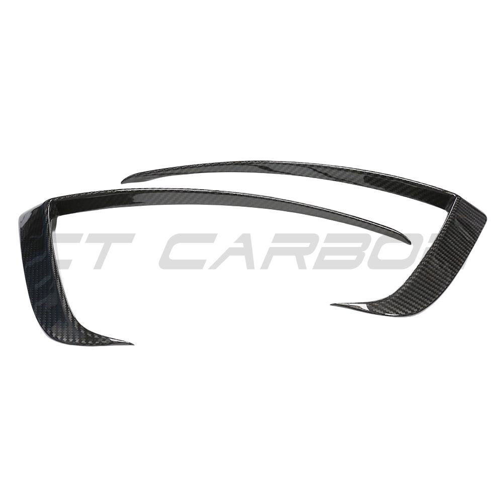 TESLA MODEL S 2021+ CARBON FIBRE FRONT BUMPER CANARDS-Accessories-CT CARBON-CT Carbon - High-quality carbon fiber and gloss black aerodynamic parts for premium sports and luxury vehicles.