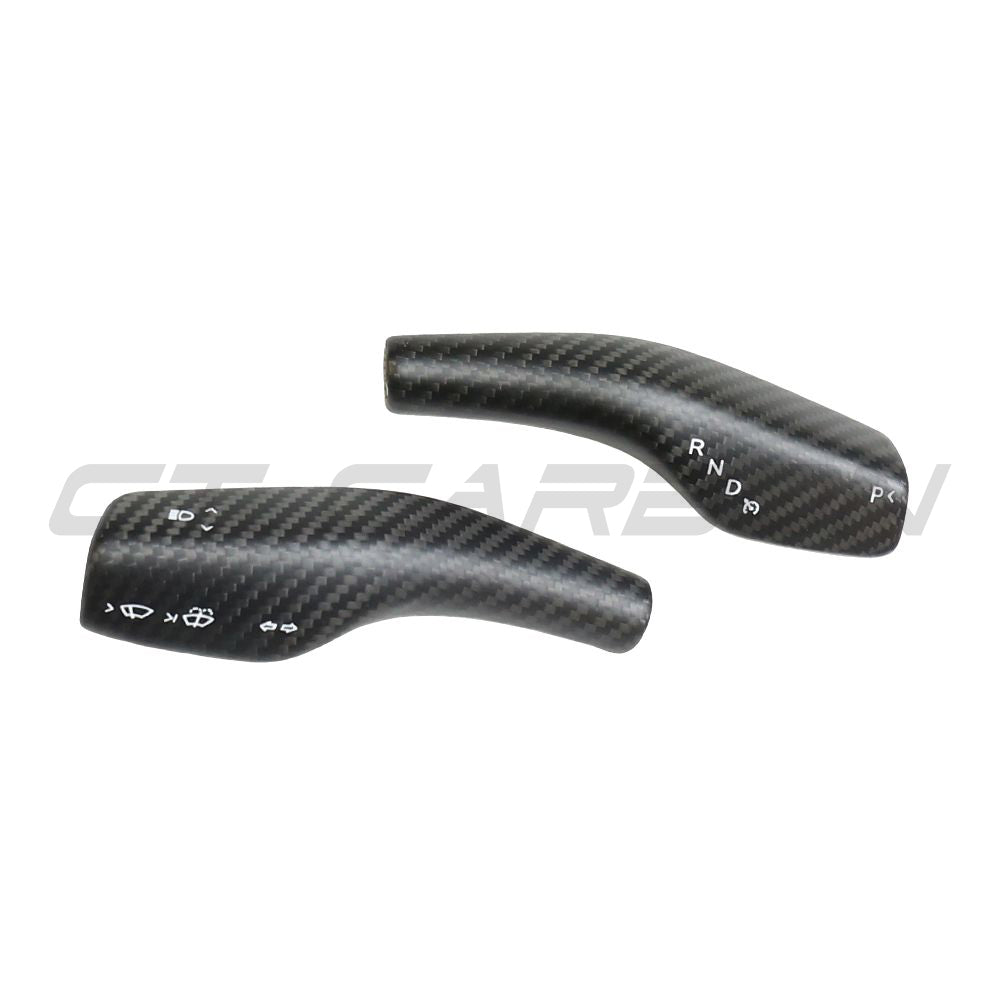 TESLA MODEL 3 & Y 2017+ MATTE CARBON FIBRE STALK COVER-Accessories-CT CARBON-CT Carbon - High-quality carbon fiber and gloss black aerodynamic parts for premium sports and luxury vehicles.
