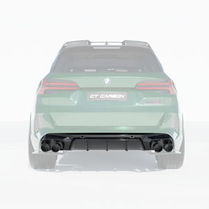 BMW F95 X5M 2019+ CARBON FIBRE DIFFUSER WITH CORNERS - CT DESIGN
