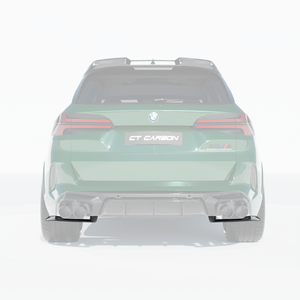 BMW F95 X5M 2019+ DRY CARBON FIBRE REAR BUMPER CORNERS - V1