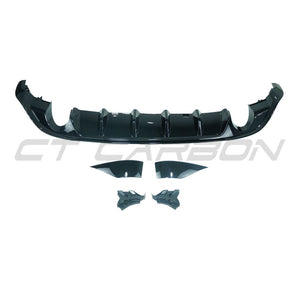 VOLKSWAGEN GOLF GTI/GTD MK7.5 2017-2020 GLOSS BLACK DIFFUSER-Diffuser-BLAK BY CT-CT Carbon - High-quality carbon fiber and gloss black aerodynamic parts for premium sports and luxury vehicles.