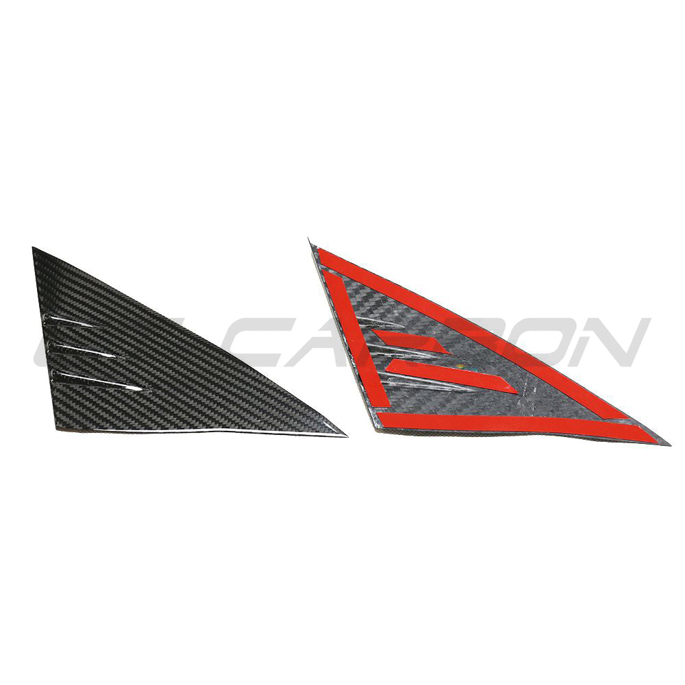 TESLA MODEL 3 & Y 2017+ CARBON FIBRE DOOR A PILLAR TRIM-Accessories-CT CARBON-CT Carbon - High-quality carbon fiber and gloss black aerodynamic parts for premium sports and luxury vehicles.