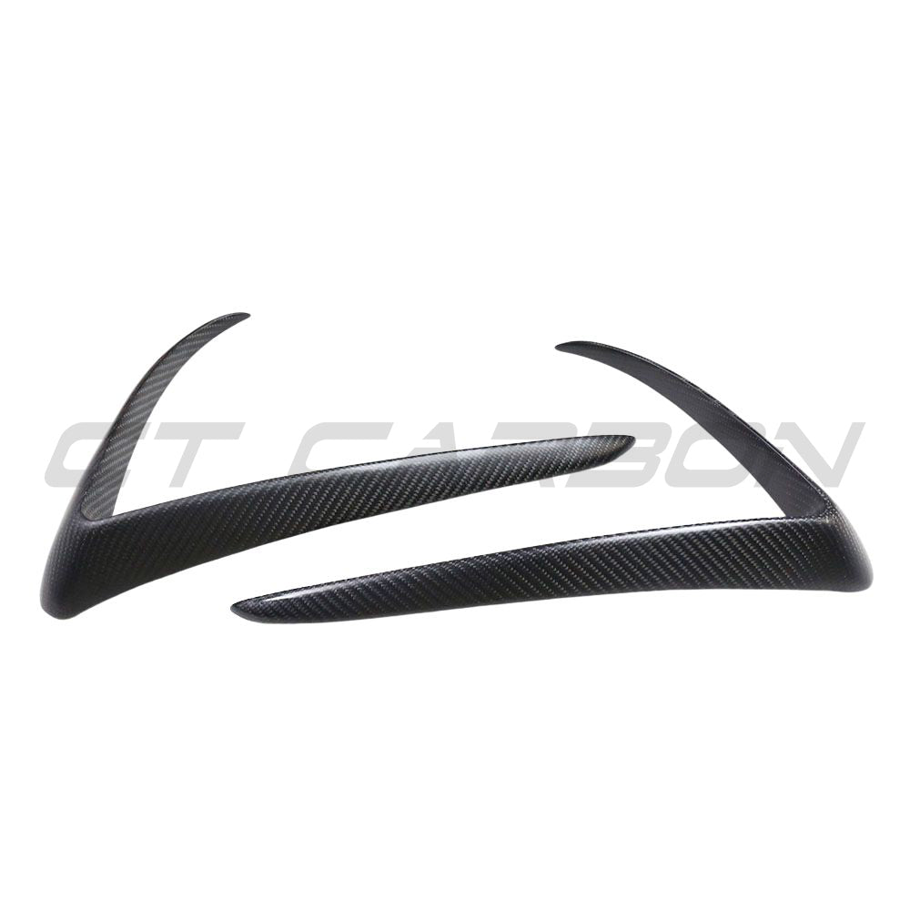 TESLA MODEL 3 2017-2023 MATTE CARBON FIBRE FRONT BUMPER CANARDS-Accessories-CT CARBON-CT Carbon - High-quality carbon fiber and gloss black aerodynamic parts for premium sports and luxury vehicles.