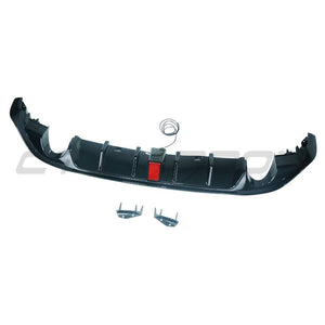 VOLKSWAGEN GOLF GTI/GTD MK7.5 2017-2020 GLOSS BLACK DIFFUSER WITH LED LIGHT-Diffuser-BLAK BY CT-CT Carbon - High-quality carbon fiber and gloss black aerodynamic parts for premium sports and luxury vehicles.