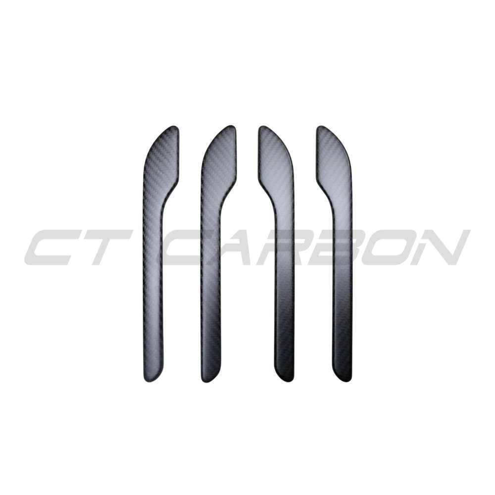 TESLA MODEL 3 & Y 2017+ MATTE CARBON FIBRE HANDLE COVERS-Accessories-CT CARBON-CT Carbon - High-quality carbon fiber and gloss black aerodynamic parts for premium sports and luxury vehicles.