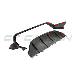 PORSCHE TAYCAN / TAYCAN 4 / TAYCAN 4S / TAYCAN GTS 2019+ CARBON FIBRE DIFFUSER-Diffuser-CT CARBON-CT Carbon - High-quality carbon fiber and gloss black aerodynamic parts for premium sports and luxury vehicles.