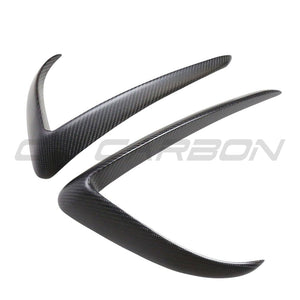 TESLA MODEL 3 2017-2023 MATTE CARBON FIBRE FRONT BUMPER CANARDS-Accessories-CT CARBON-CT Carbon - High-quality carbon fiber and gloss black aerodynamic parts for premium sports and luxury vehicles.