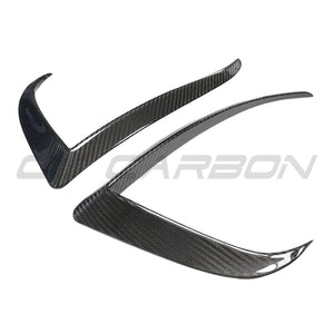 TESLA MODEL S 2021+ CARBON FIBRE FRONT BUMPER CANARDS-Accessories-CT CARBON-CT Carbon - High-quality carbon fiber and gloss black aerodynamic parts for premium sports and luxury vehicles.