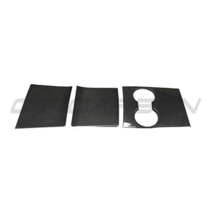 TESLA MODEL 3 2017-2023 CARBON FIBRE CENTRE CONSOLE ADD ON-Accessories-CT CARBON-CT Carbon - High-quality carbon fiber and gloss black aerodynamic parts for premium sports and luxury vehicles.