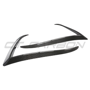 TESLA MODEL S 2021+ CARBON FIBRE FRONT BUMPER CANARDS-Accessories-CT CARBON-CT Carbon - High-quality carbon fiber and gloss black aerodynamic parts for premium sports and luxury vehicles.