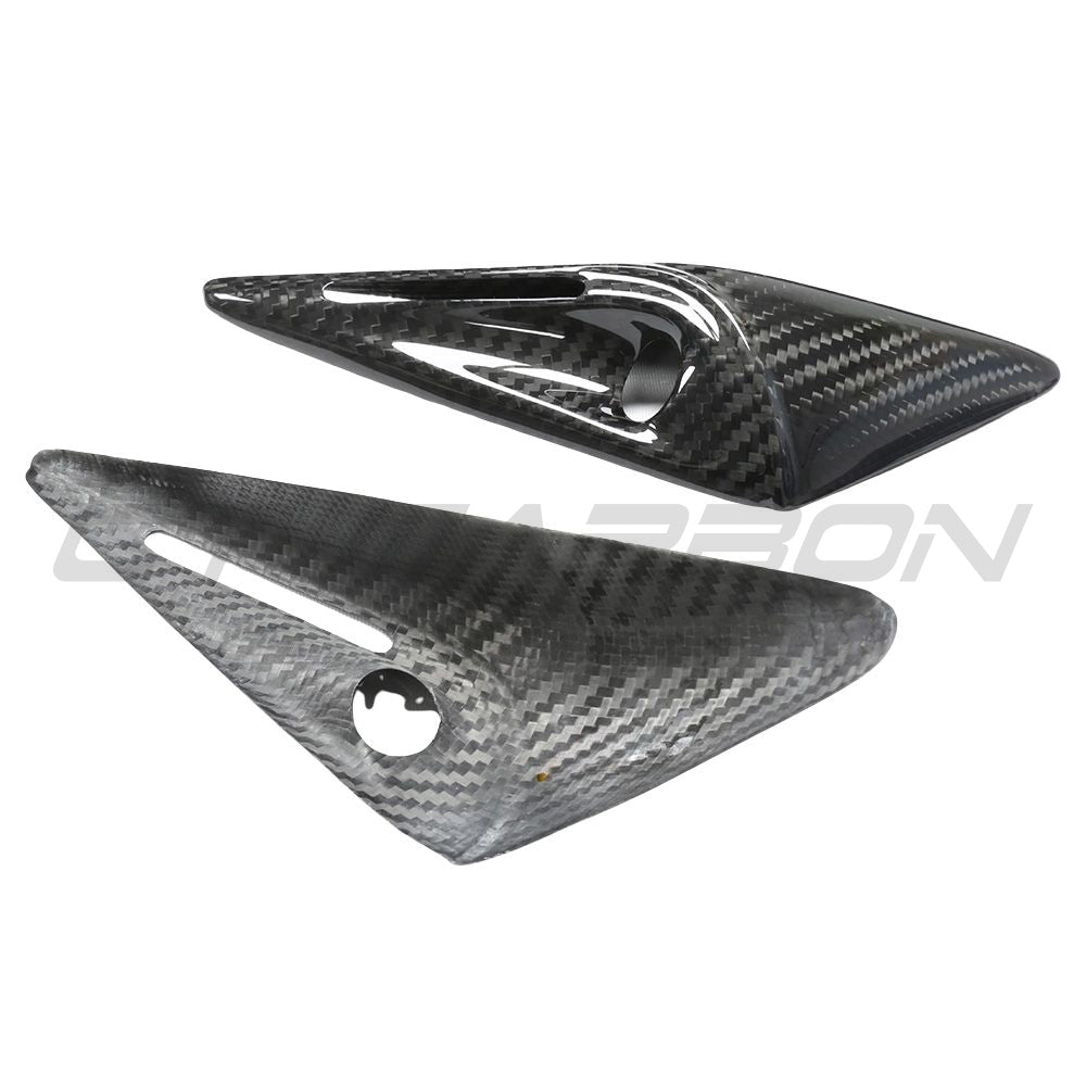 TESLA MODEL S 2021+ CARBON FIBRE SIDE CAMERA COVER ADD ON-Accessories-CT CARBON-CT Carbon - High-quality carbon fiber and gloss black aerodynamic parts for premium sports and luxury vehicles.