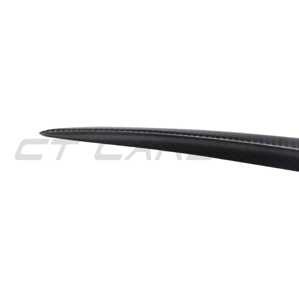 TESLA MODEL 3 2017-2023 MATTE CARBON FIBRE SPOILER - V1-Spoiler-CT CARBON-CT Carbon - High-quality carbon fiber and gloss black aerodynamic parts for premium sports and luxury vehicles.