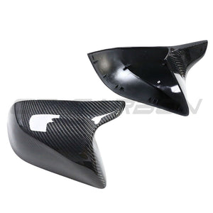 TESLA MODEL 3 2017-2023 CARBON FIBRE MIRRORS - V2-Accessories-CT CARBON-CT Carbon - High-quality carbon fiber and gloss black aerodynamic parts for premium sports and luxury vehicles.