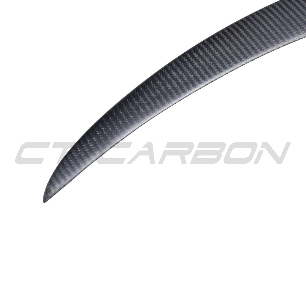 TESLA MODEL 3 2017-2023 MATTE CARBON FIBRE SPOILER - V1-Spoiler-CT CARBON-CT Carbon - High-quality carbon fiber and gloss black aerodynamic parts for premium sports and luxury vehicles.