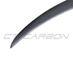 TESLA MODEL 3 2017-2023 MATTE CARBON FIBRE SPOILER - V1-Spoiler-CT CARBON-CT Carbon - High-quality carbon fiber and gloss black aerodynamic parts for premium sports and luxury vehicles.