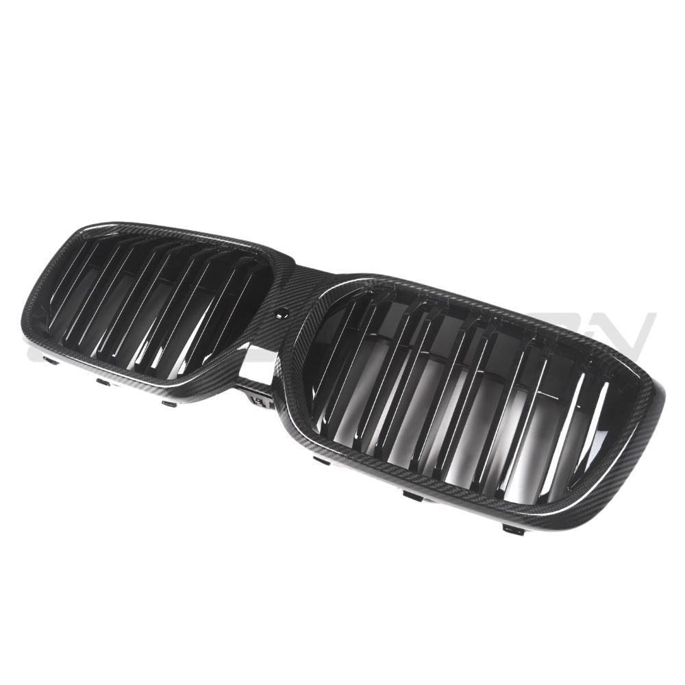 BMW IX3 G08 BEV DOUBLE SLAT CARBON FIBRE FRONT GRILLE-Grille-CT CARBON-CT Carbon - High-quality carbon fiber and gloss black aerodynamic parts for premium sports and luxury vehicles.
