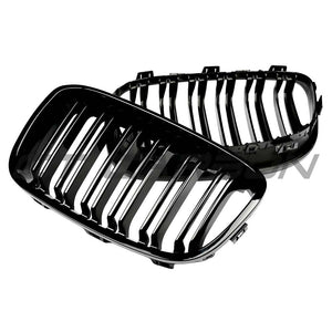 BMW F20 1 SERIES 2011-2019 GLOSS BLACK GRILL DUAL SLATS - V1