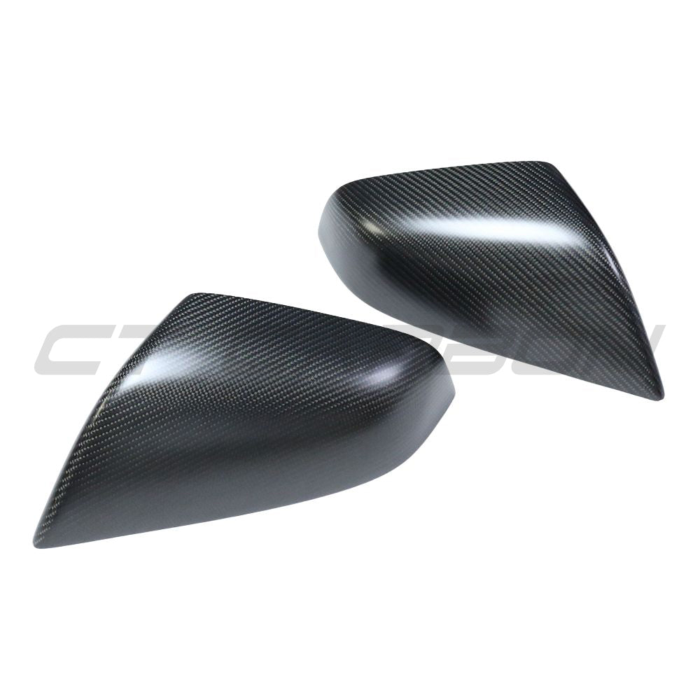 TESLA MODEL S 2013-2020 MATTE CARBON FIBRE MIRRORS-Accessories-CT CARBON-CT Carbon - High-quality carbon fiber and gloss black aerodynamic parts for premium sports and luxury vehicles.