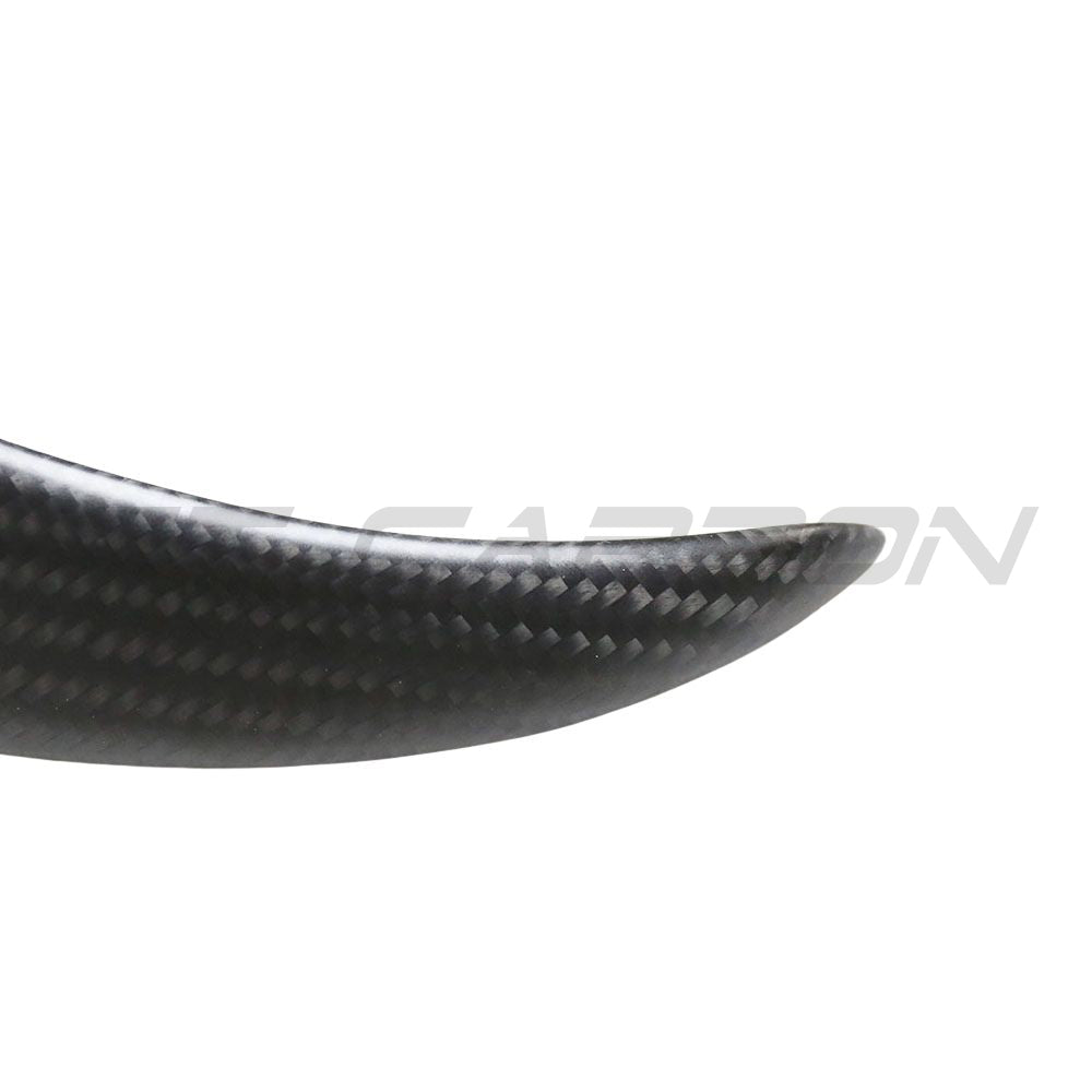 TESLA MODEL 3 2017-2023 MATTE CARBON FIBRE FRONT BUMPER CANARDS-Accessories-CT CARBON-CT Carbon - High-quality carbon fiber and gloss black aerodynamic parts for premium sports and luxury vehicles.