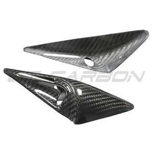 TESLA MODEL S 2021+ CARBON FIBRE SIDE CAMERA COVER ADD ON-Accessories-CT CARBON-CT Carbon - High-quality carbon fiber and gloss black aerodynamic parts for premium sports and luxury vehicles.