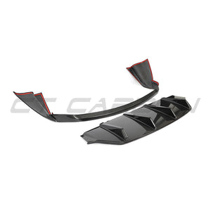 PORSCHE TAYCAN / TAYCAN 4 / TAYCAN 4S / TAYCAN GTS 2019+ CARBON FIBRE DIFFUSER-Diffuser-CT CARBON-CT Carbon - High-quality carbon fiber and gloss black aerodynamic parts for premium sports and luxury vehicles.