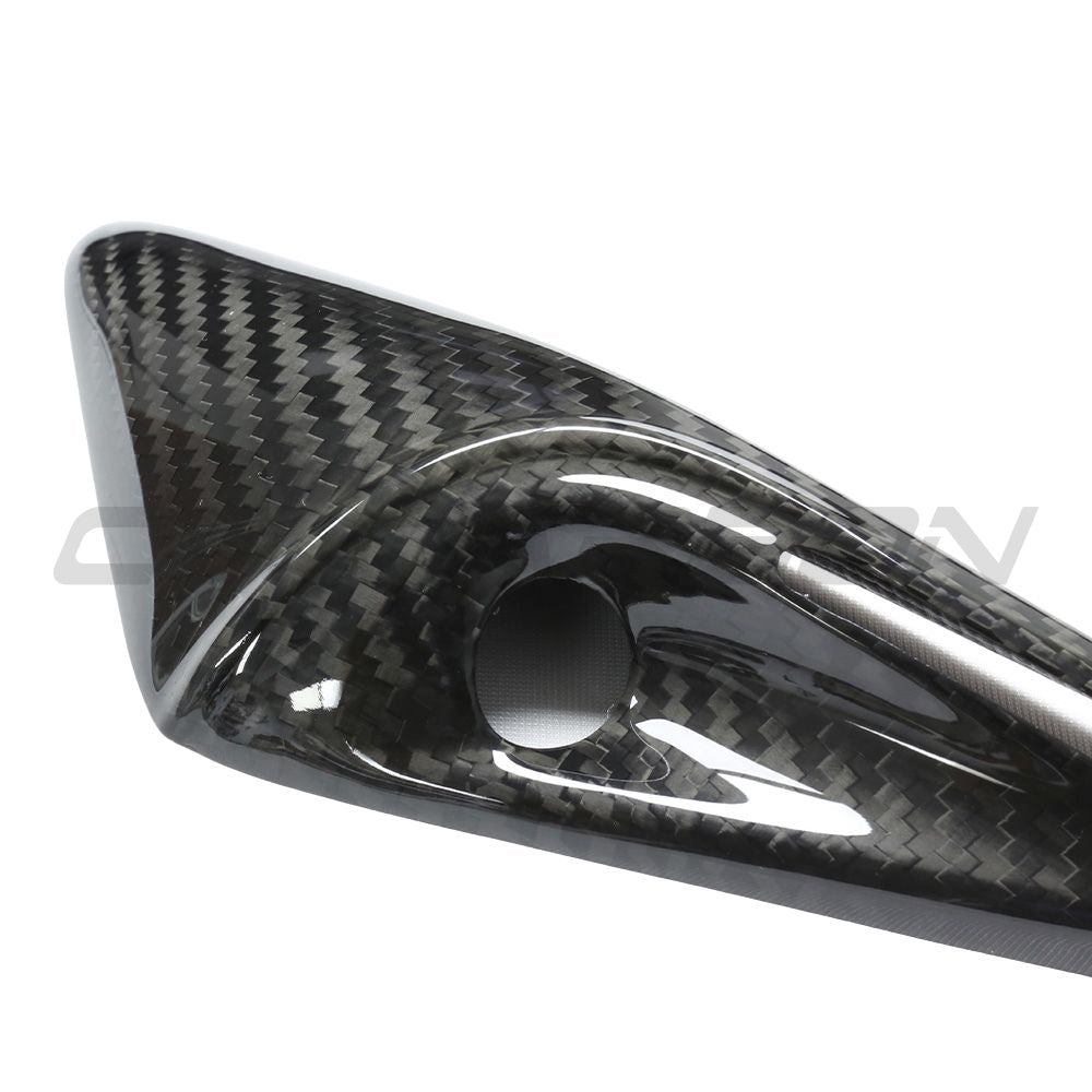 TESLA MODEL S 2021+ CARBON FIBRE SIDE CAMERA COVER ADD ON-Accessories-CT CARBON-CT Carbon - High-quality carbon fiber and gloss black aerodynamic parts for premium sports and luxury vehicles.
