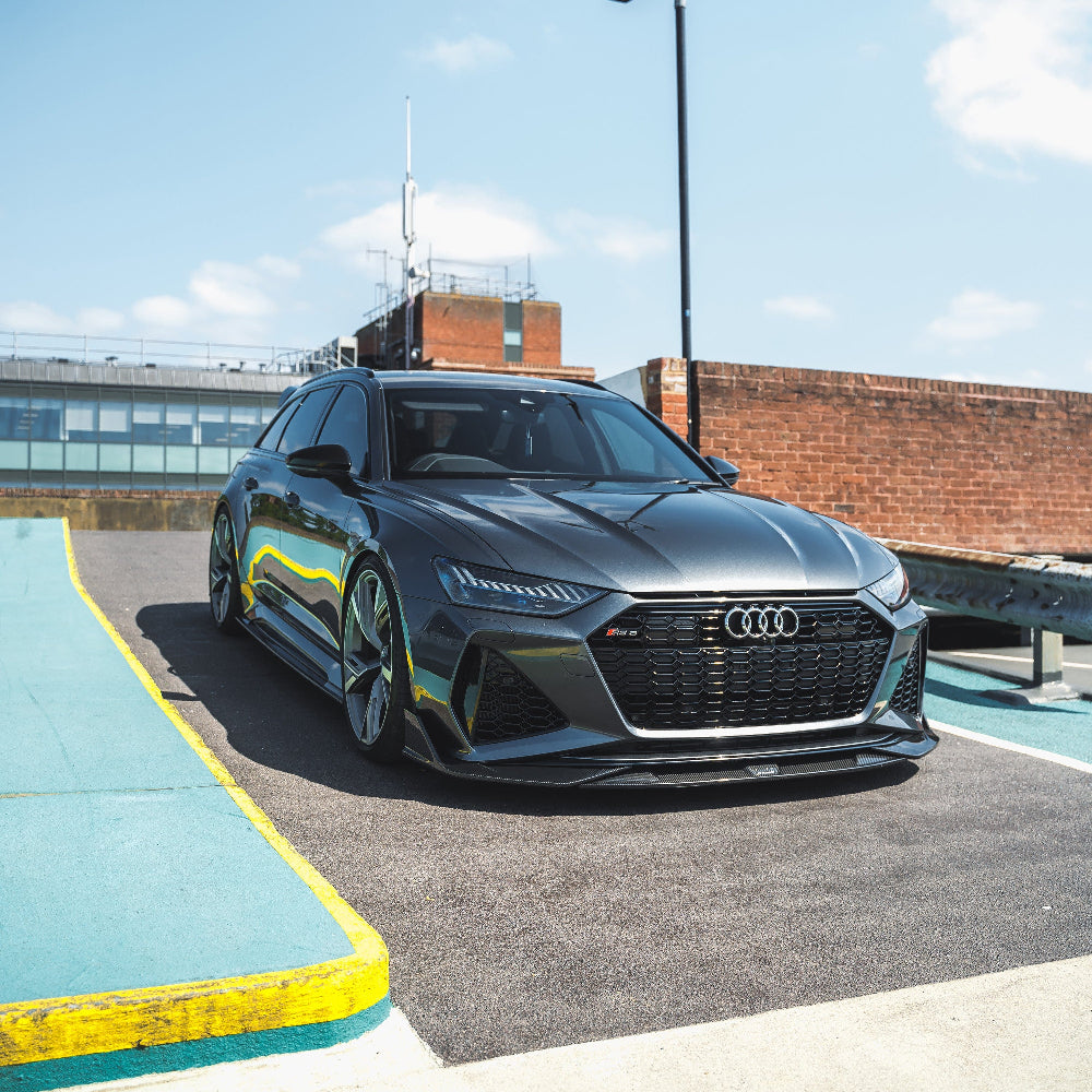 CT CARBON Full Kit AUDI RS6 C8 AVANT CARBON FIBRE SPLITTER - CT DESIGN