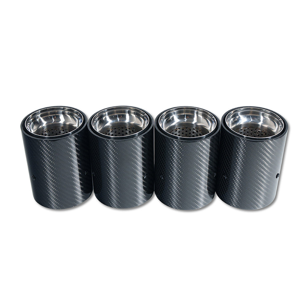 BMW M2/M3/M4/M5 F10/F80/F82/F83/F87 CARBON FIBRE EXHAUST TIPS - CHROME x4