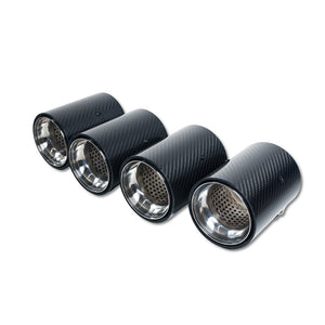 BMW M2/M3/M4/M5 F10/F80/F82/F83/F87 CARBON FIBRE EXHAUST TIPS - CHROME x4