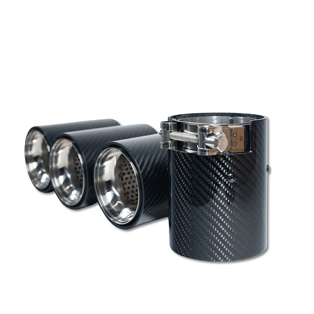 BMW M2/M3/M4/M5 F10/F80/F82/F83/F87 CARBON FIBRE EXHAUST TIPS - CHROME x4