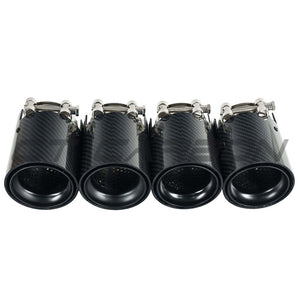 BMW M2/M3/M4/M5 F10/F80/F82/F83/F87 CARBON FIBRE EXHAUST TIPS - BLACK x4