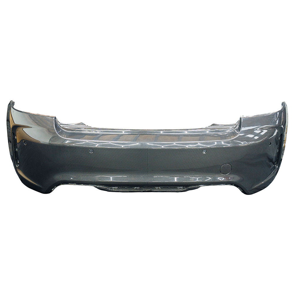 BMW F87 M2/M2C CARBON PRE-PREG FIBRE REAR BUMPER-Bumper-CT CARBON-CT Carbon - High-quality carbon fiber and gloss black aerodynamic parts for premium sports and luxury vehicles.
