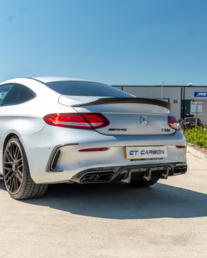 MERCEDES W205 C63 & C63S COUPE 2DR REAR BUMPER CARBON FIBRE CANARDS