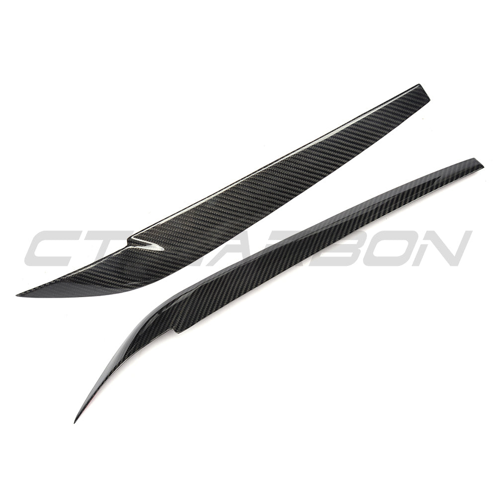 BMW F15/F16 X5/X6 2014-2018 CARBON FIBRE HEADLIGHT EYEBROWS-Accessories-CT CARBON-CT Carbon - High-quality carbon fiber and gloss black aerodynamic parts for premium sports and luxury vehicles.