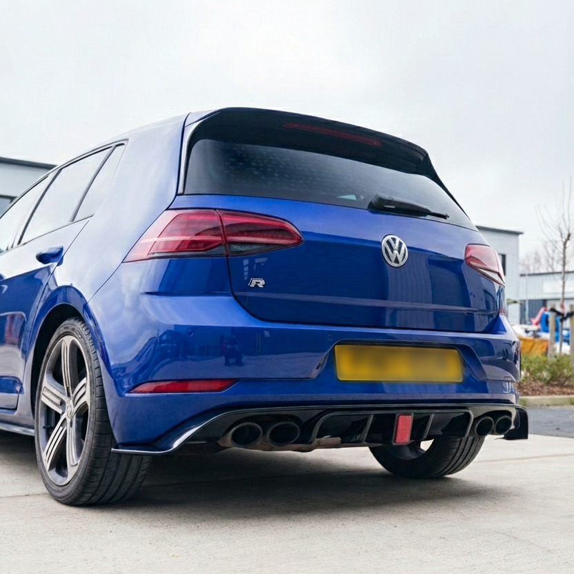 VOLKSWAGEN GOLF R MK7.5 2017-2020 GLOSS BLACK DIFFUSER WITH LED LIGHT