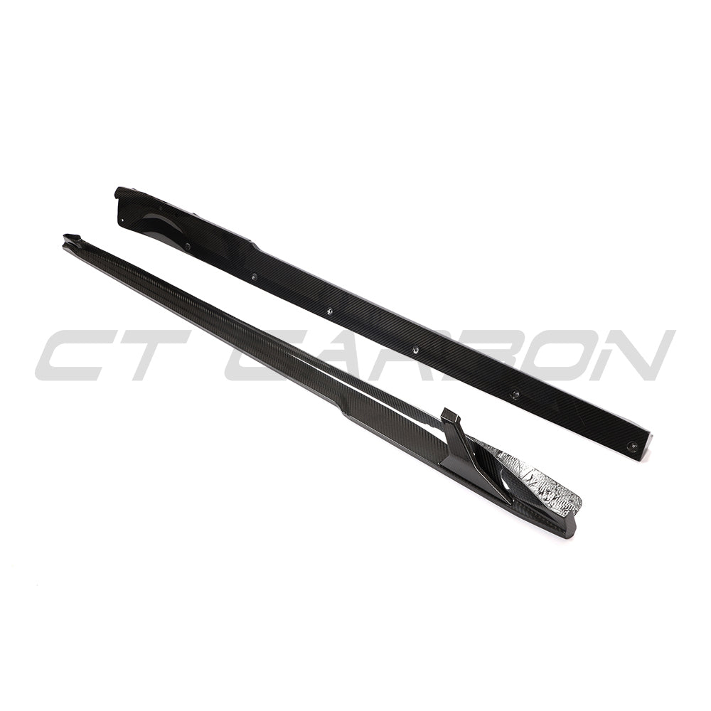 PORSCHE 911 991.2 GTS 2017-2019 CARBON FIBRE SIDE SKIRT EXTENSIONS-Side Skirts-CT CARBON-CT Carbon - High-quality carbon fiber and gloss black aerodynamic parts for premium sports and luxury vehicles.