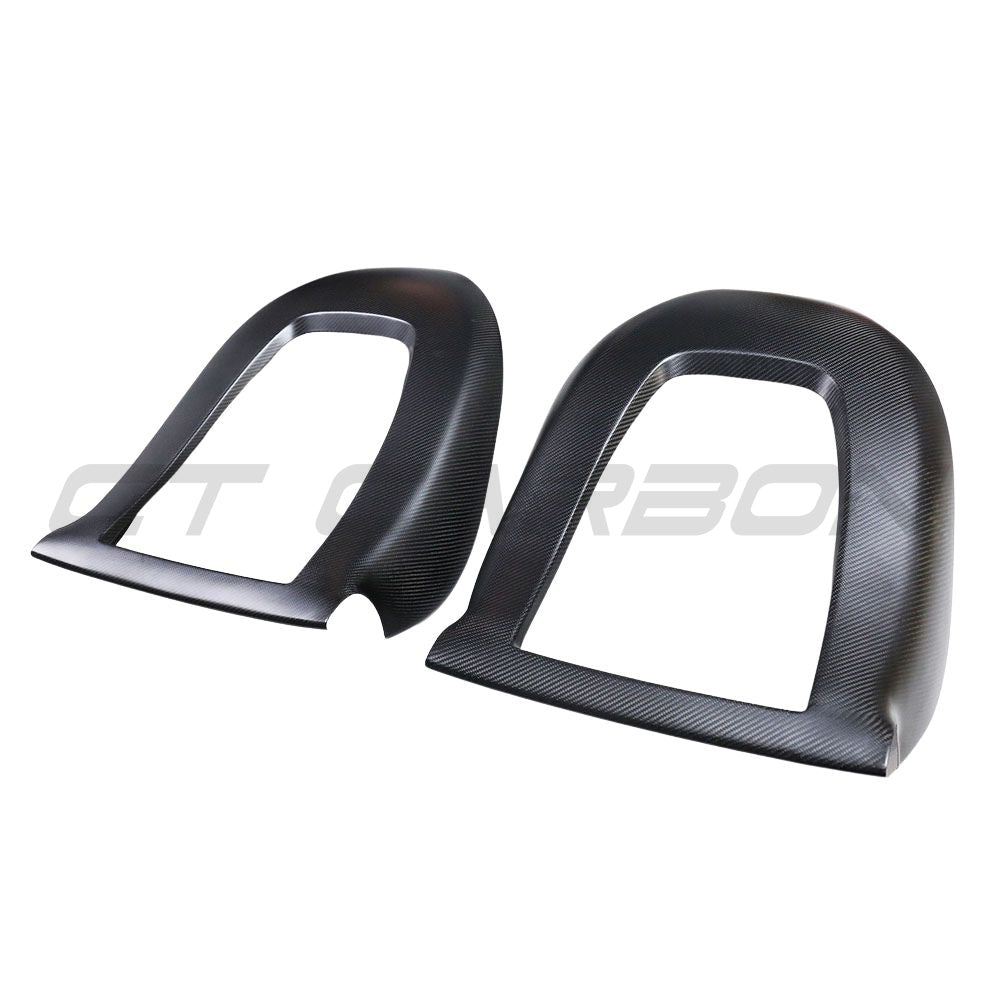 TESLA MODEL 3 2017-2023 MATTE CARBON FIBRE SEAT BACK COVERS-Accessories-CT CARBON-CT Carbon - High-quality carbon fiber and gloss black aerodynamic parts for premium sports and luxury vehicles.