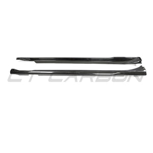 PORSCHE TAYCAN / TAYCAN 4 / TAYCAN 4S / TAYCAN GTS 2019+ CARBON FIBRE SIDE SKIRTS-Side Skirts-CT CARBON-CT Carbon - High-quality carbon fiber and gloss black aerodynamic parts for premium sports and luxury vehicles.