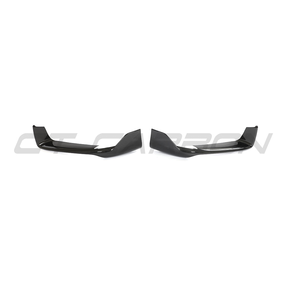 PORSCHE 992 CARRERA 2018-2024 CARBON FIBRE CORNER SPLITTERS-Splitter-CT CARBON-CT Carbon - High-quality carbon fiber and gloss black aerodynamic parts for premium sports and luxury vehicles.