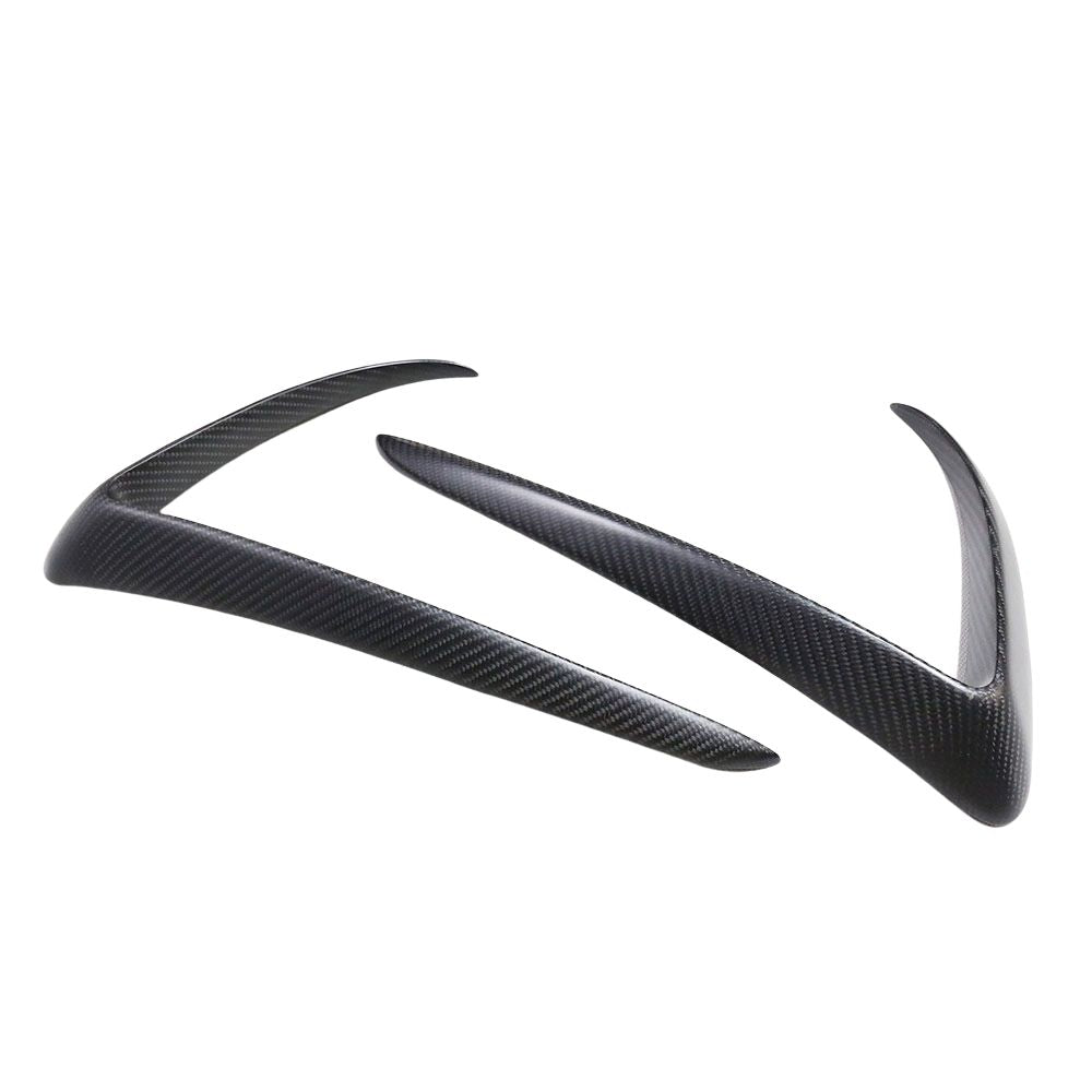 TESLA MODEL 3 2017-2023 MATTE CARBON FIBRE FRONT BUMPER CANARDS-Accessories-CT CARBON-CT Carbon - High-quality carbon fiber and gloss black aerodynamic parts for premium sports and luxury vehicles.