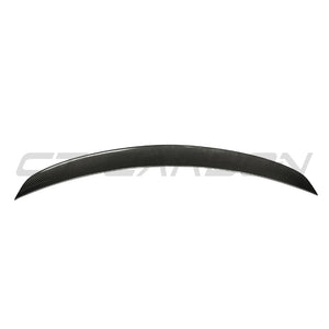 TESLA MODEL 3 2017-2023 CARBON FIBRE SPOILER - V2-Spoiler-CT CARBON-CT Carbon - High-quality carbon fiber and gloss black aerodynamic parts for premium sports and luxury vehicles.