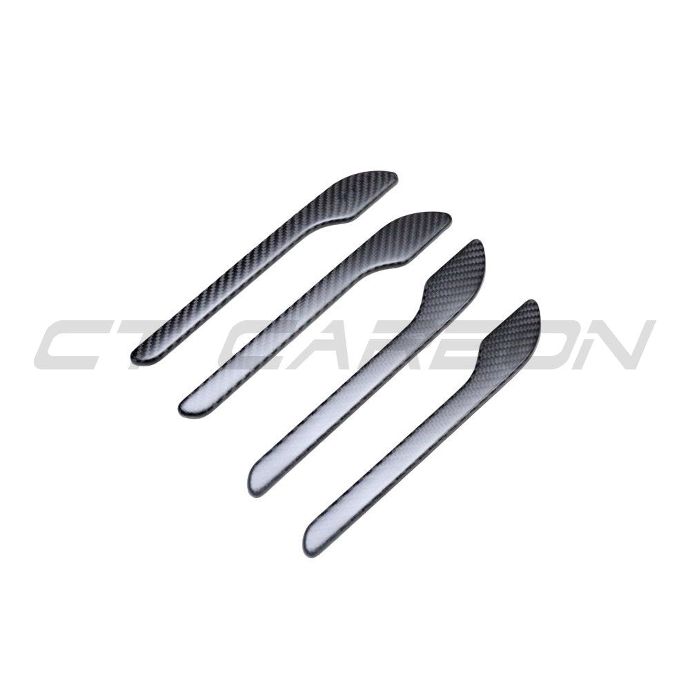 TESLA MODEL 3 & Y 2017+ MATTE CARBON FIBRE HANDLE COVERS-Accessories-CT CARBON-CT Carbon - High-quality carbon fiber and gloss black aerodynamic parts for premium sports and luxury vehicles.