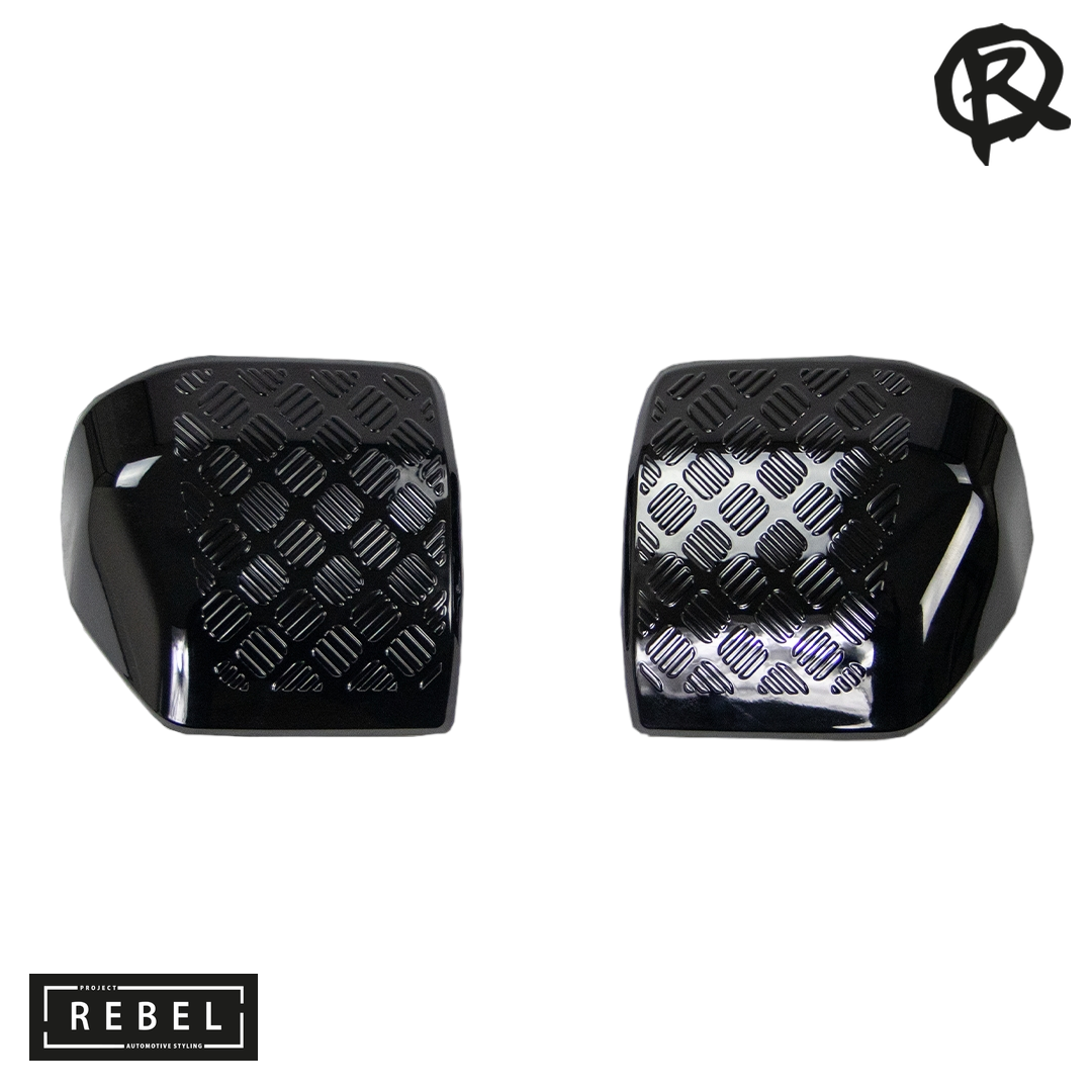 Defender L663 Chequer Plate Door Mirror Covers - 90/110/130
