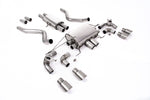 SSXLR112-703 - Defender 90 V8 2021+ Milltek Performance Exhaust - Particulate Filter-back - OPF/GPF Back Resonated Valved System with Quad GT-90 Brushed Titanium Trims