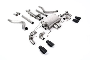 SSXLR124-697 - Defender 110 V8 2021+ Milltek Performance Exhaust - Particulate Filter-back - OPF/GPF Back Resonated Valved System with Quad JET-90 Carbon Trims